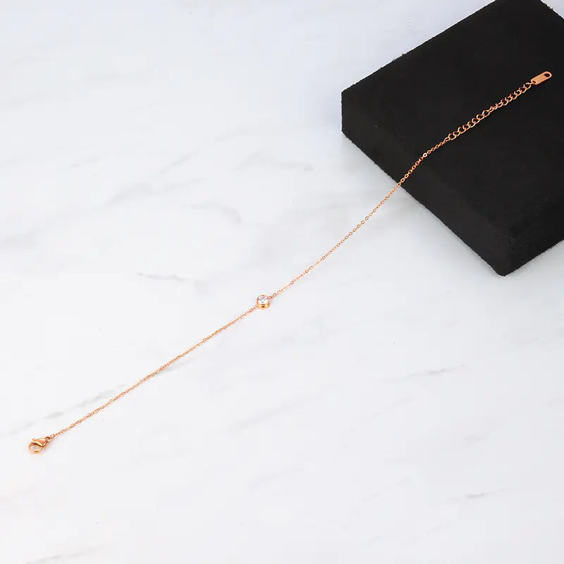 Black Swan Titanium Steel Ankle Bracelet for Women