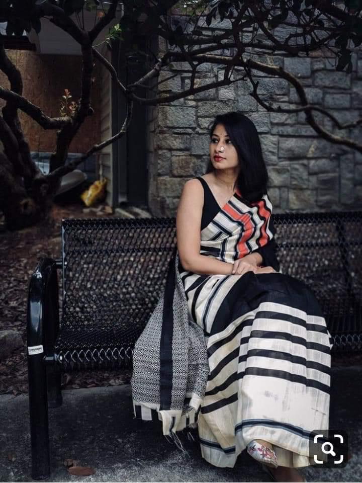 3 Cotton mulmul sarees with blouse piece