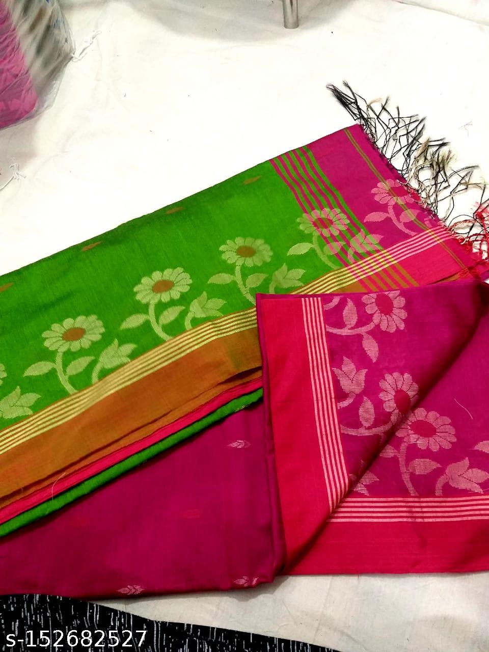 Cotton silk handloom saree with blouse piece
